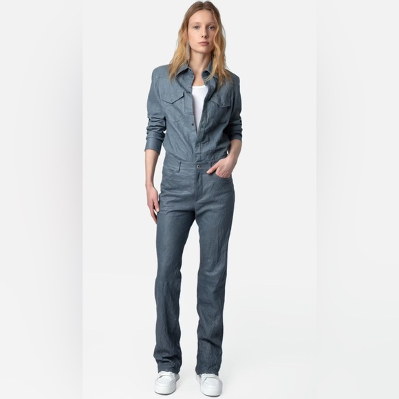 Zadig & Voltaire Pistol Crinkled Leather Pants - Picture 1 of 6